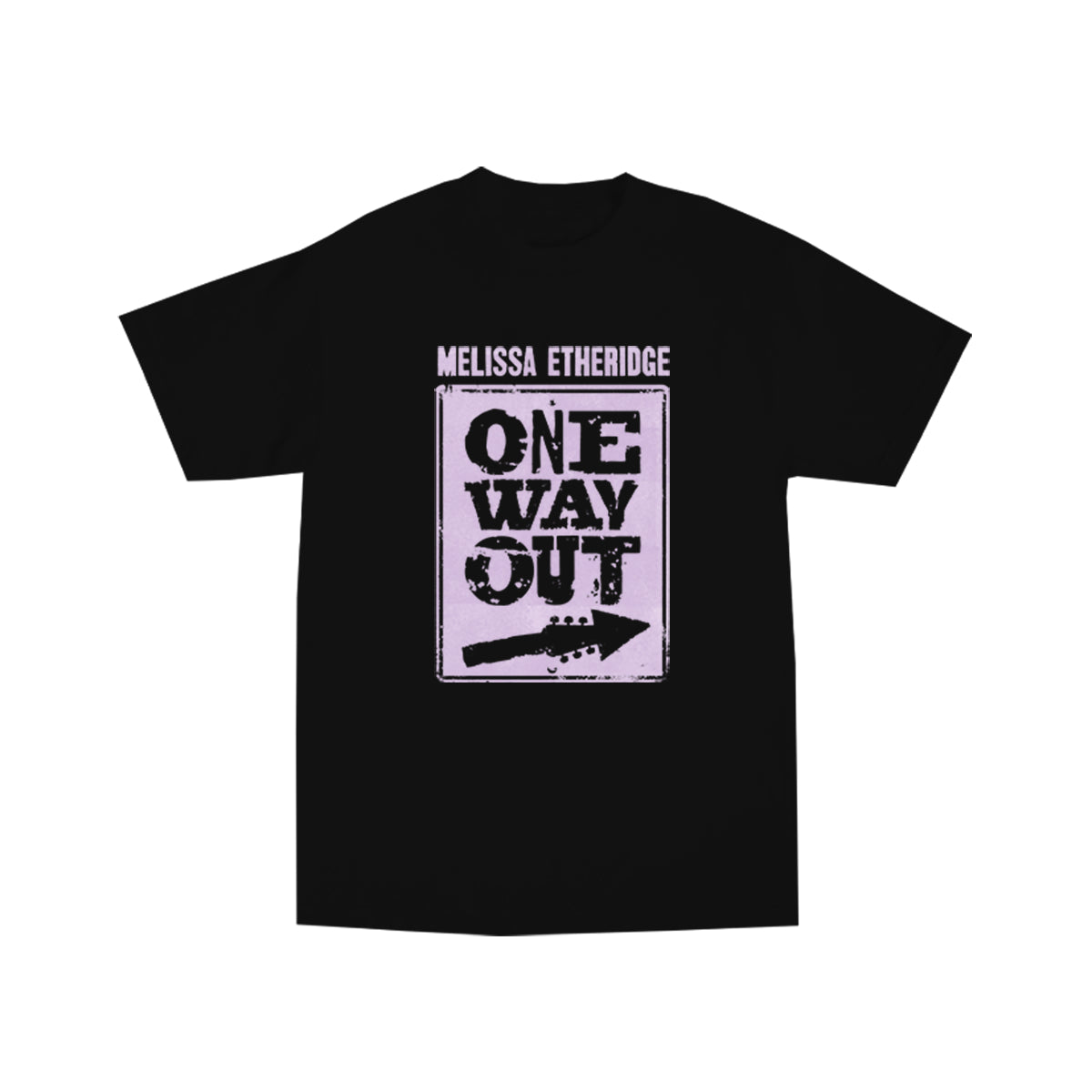 One Way Out Lavender Album Art Black T-Shirt